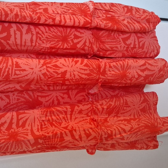 Betsey Johnson Palms Of Paradise Maxi Dress In Spicy Orange Sz M - Picture 10 of 15